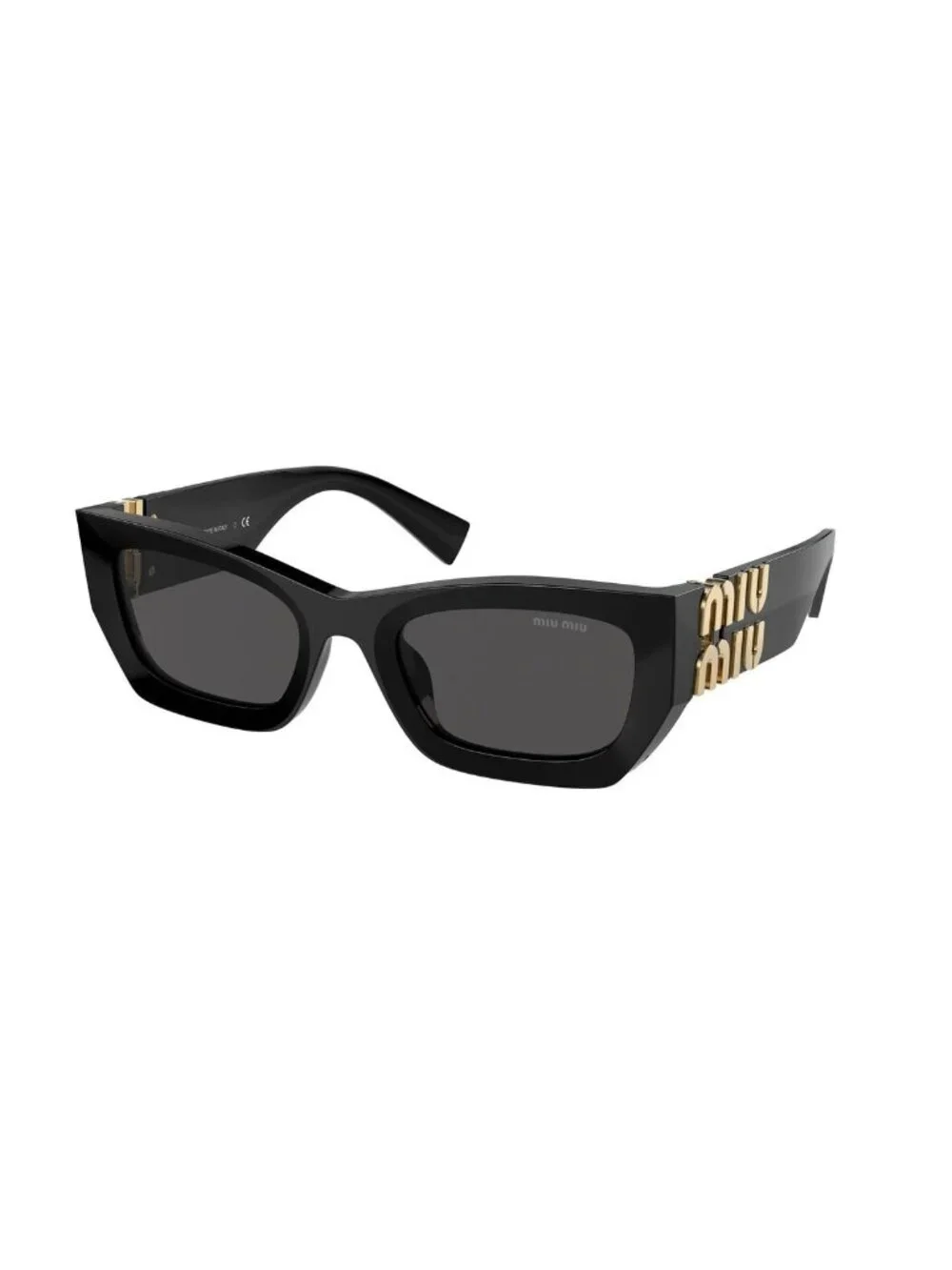 New Miu Miu Women's Sunglasses Black Square Grey Lens Injected Frame MU 09WS 53